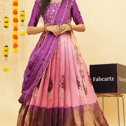 Fabcartz Semi-Stitched Lehenga & Unstitched Blouse With Dupatta-6