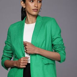 Allen Solly Woman Peaked Lapel Double-Breasted Formal Blazers-picture-34