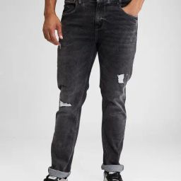 Spykar Black Slim Fit Distressed Jeans-image-27
