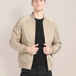 U.S. Polo Assn. Beige Regular Fit Bomber Jacket-picture-0