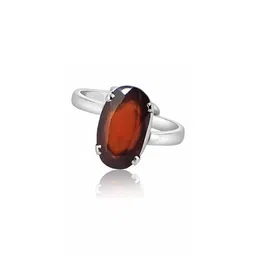 GenZcomplex Silver-Plated Alloy Garnet Finger Ring-image-41
