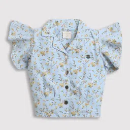 Tiny Girl Blue Printed Top-image-77