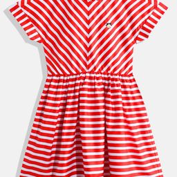 Allen Solly Junior Girls Pure Cotton Candy Striped A-Line Dress-image-56