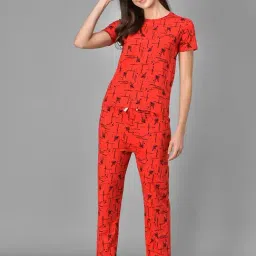 Kotty Red Printed Pyjamas image 4