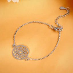 GIVA Silver Circular Mandala Women's Bracelet Rakhi-image-38