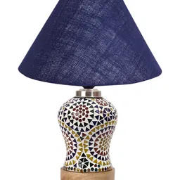 Aura Blue Glass Traditional Frustum Shaped Table Lamp-image-57