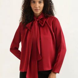 United Colors Of Benetton Maroon Polyester Regular FitTop-image-69