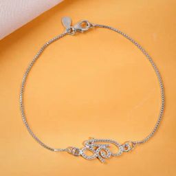 GIVA Silver Shree Men's Bracelet Rakhi-25