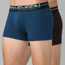 Van Heusen Teal Blue & Brown Regular Fit Trunks - Pack Of 2-picture-20