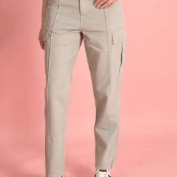IVOC Grey Cotton SolidTrousers-image-38