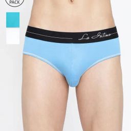 La Intimo Multicolored Comfort Fit Briefs - Pack Of 3-image-59