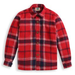 Zip Zap Zoop Boys Red Regular Fit Chequered Shirt-image-52