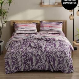 Bianca Classic Feel Lavendar 152 TC Double Fitted Bedsheet & Comforter With 2 Pillow Covers-image-72