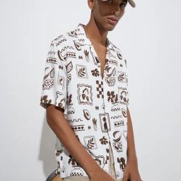 Nuon by Westside White Printed Relaxed-Fit Shirt-image-88