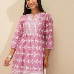 Vishudh Embroidered Ethnic Motifs Print Fit and Flare Dress-image-33