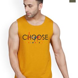 SLOWLORIS Pack Of 2 Printed Combed Cotton Gym Vests VSL26 CMB(CHS MUSTARD)(NVR OLIVE)-image-99