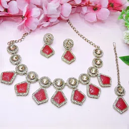 VATSALYA creation Gold-Plated Artificial Stones Alloy Jewellery Set-image-70