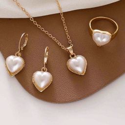 SUBHAGALANKAR Gold-Plated Pearl Heart Jewellery Set-image-66