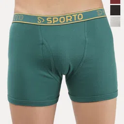 Sporto by Macho Men Pack Of 4 Combed Cotton Short Trunks Sprto_M1022-B1-G1-M1-Prt1-S-picture-49