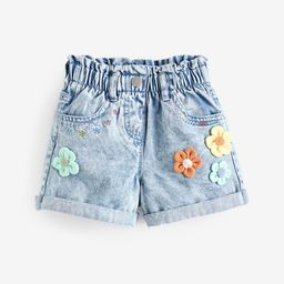 NEXT Infants Girls 3D Flower Pure Cotton Denim Shorts-image-29