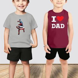 MGRS Boys Pure Cotton Printed T-shirt & Shorts-picture-44