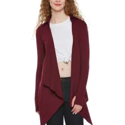 Hypernation Maroon Cotton Shrug-48