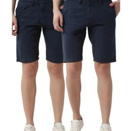 Peter England Navy Printed Reversible Shorts-picture-0