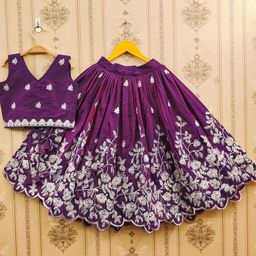 JOVK DESIGN Girls Embroidered Ready to Wear Lehenga & Choli-35