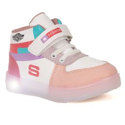 Lil Lollipop Colour Blocked LED Shoes With Velcro Closure - Pink-image-61