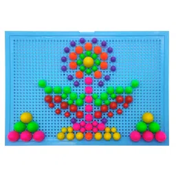 VGRASSP 180 Pcs Mushroom Nail Platter Creative Game Toy For Children With Plastic Board And Colorful Nail Blocks - Endless Imagination And Creativity - Color As Per Stock-picture-28