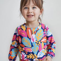 Babyhug Cotton Knit Full Sleeves Top With Leaf Print & Smocking Detailing - Dark Pink-image-60