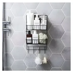 COZY VIBES Metal Refrigerator Side Storage Rack Paper Towel Holder, 2-Tier Spice Jars Rack Kitchen Storage Wrap Rack Organizer-PACK OF 1-COLOR MAY VARY-picture-40