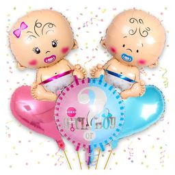 Bubble Trouble Baby Shower Decoration Items Set Of 5 Baby Shower Balloons|Baby Shower Decorations With Colorful Baby Shower Foil Balloons|Baby Shower Party Decoration Items Multicolor-9
