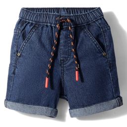 Babyhug Denim Mid Thigh Washed Shorts With Stretch - Navy Blue-picture-22
