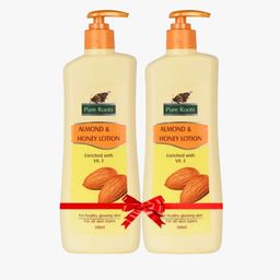 pure roots Set Of 2 Almond & Honey Lotion With Vitamin E-300ml Each-56