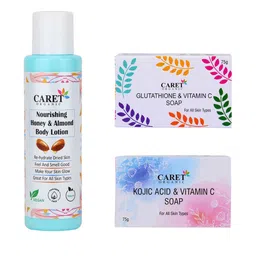 CARET ORGANIC Set Of 3 Body Lotion-100ml & 2 Soaps- 75ml Each image 1