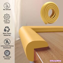 Bembika L Shape Baby Proofing Edge & Corner Guards Design For Sharp Edges Of Furniture - Yellow image 4