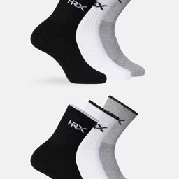 HRX by Hrithik Roshan Unisex Pack Of 6 Patterned Calf-Length Socks-image-9