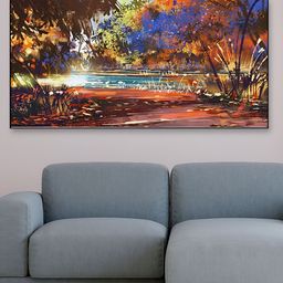 DEKORSTATION Blue & Brown Wooden Wall Painting-image-50