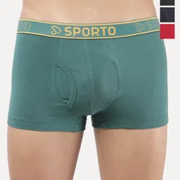Sporto by Macho Men Pack Of 4 Outer Elastic Cotton Short Trunks-picture-24