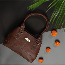 Fostelo Brown PU Structured Shoulder Bag-58