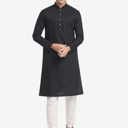 Greenfibre Mandarin Collar Long Sleeves Pure Cotton Straight Kurta-picture-14