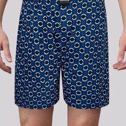Freecultr Ring Blue Cotton Regular Fit Printed Lounge Shorts-image-37