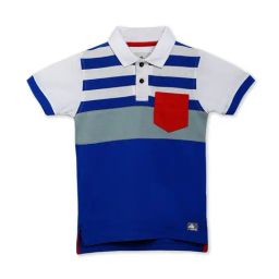 Cherry Crumble By Nitt Hyman Kids Blue Striped Polo T-Shirt-image-48