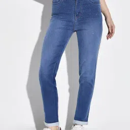 showoffff SHOWOFF Blue Denim Slim Fit Mid Rise Jeans-picture-31