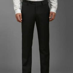 Louis Philippe Black Slim Fit Checks Trousers-picture-4