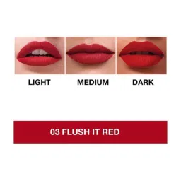 Maybelline New York Sensational Liquid Matte Lipstick - 03 Flush It Red,7ml image 4