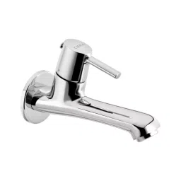 CERA Ripple Quarter Turn Wall Mount Long Nose Bib Cock with Wall Flange and Aerator, F1017152-22