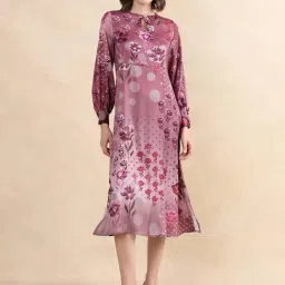 RAREISM Multi Satin Printed Long Sleeves Dress-picture-40