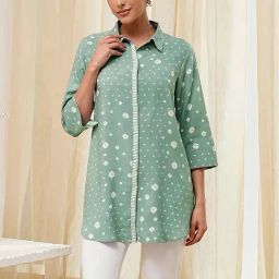 Biba Smoke Green Printed Kurtis-picture-24